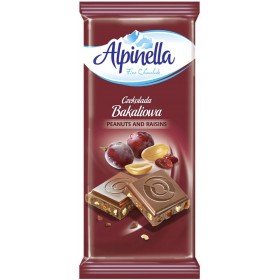Шоколад Alpinella Bakaliowa молочний з горіхом і родзинками 90 г