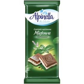 Шоколад Alpinella Mietowa молочний зі смаком м'яти 90 г