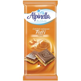 Шоколад Alpinella Toffi молочний з карамеллю 90 г