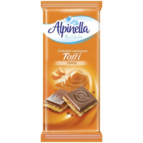 Шоколад Alpinella Toffi молочний з карамеллю 90 г