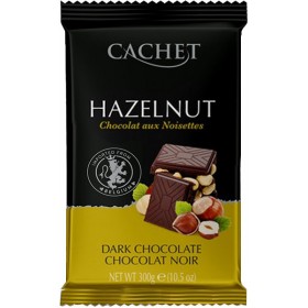 Шоколад чорний Cachet Dark Chocolate 54% with Hazelnut 300г