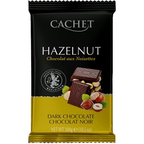 Шоколад чорний Cachet Dark Chocolate 54% with Hazelnut 300г