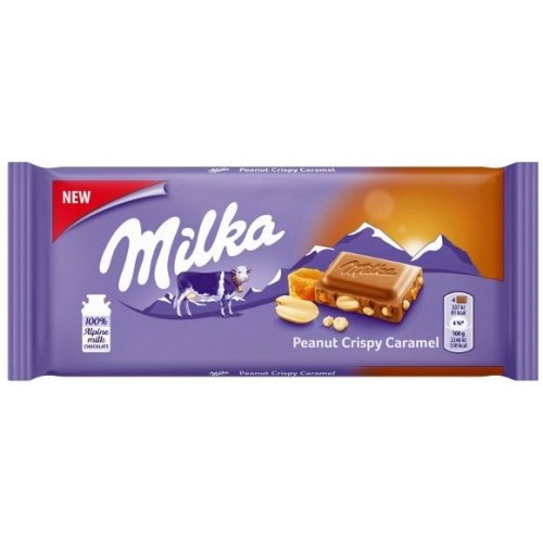 Шоколад Milka Peanut Crispy Caramel 90г