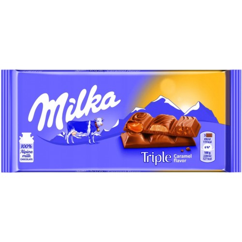 Молочний Шоколад Milka Triple Caramel 90 г