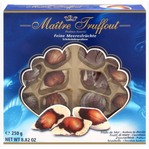 Цукерки Maitre Truffout Feine Meeresfruchte морські мушлі шоколадні 250 г