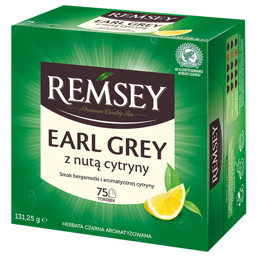 Чай Remsey Earl Grey чорний з ноткою лимона 75 пакетів 150 г